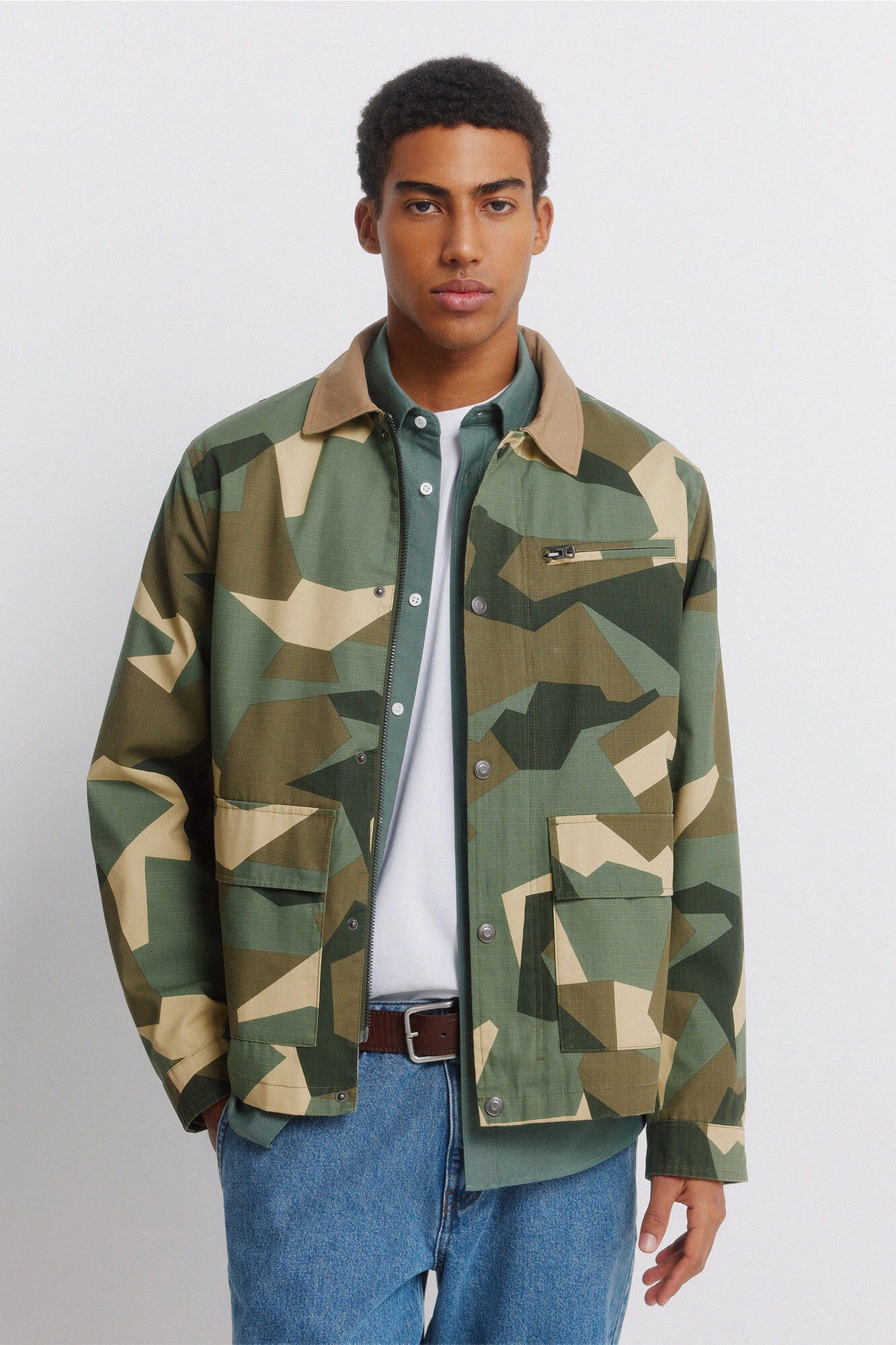 Springfield Camouflage contrast collar parka