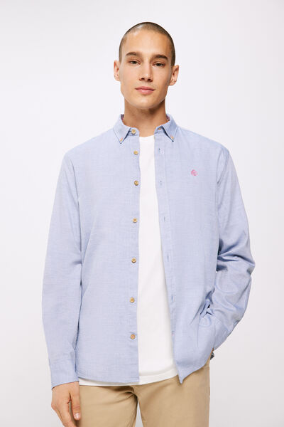 Springfield Textured coloured shirt bluish