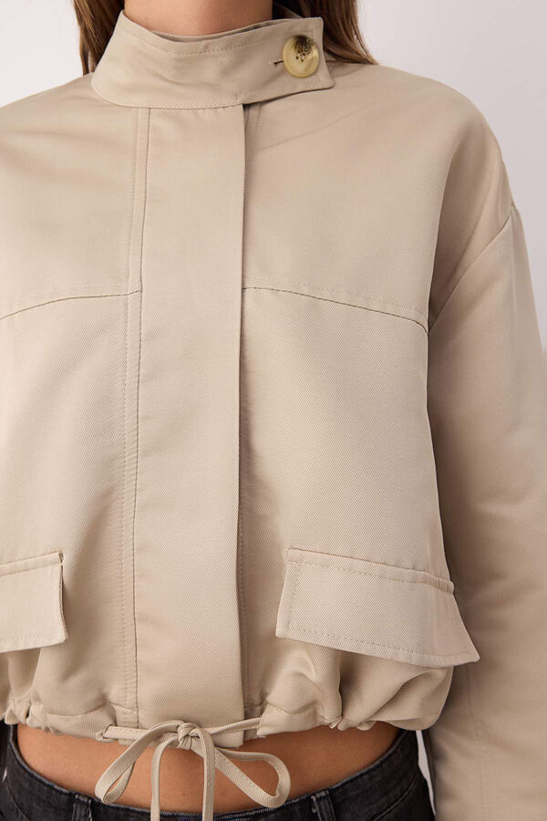 Trendyol Chaqueta fina regular gris