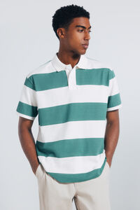 Springfield Regular fit wide striped piqué polo shirt