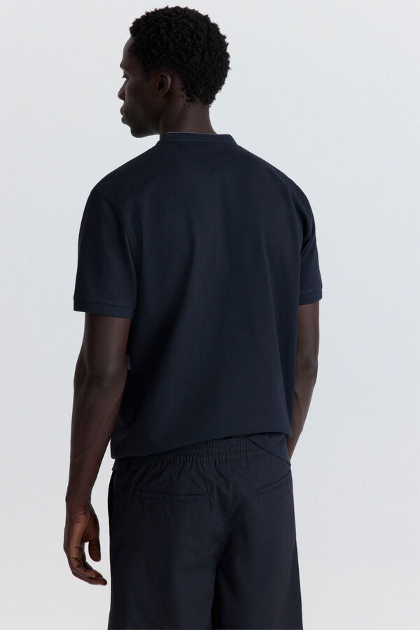 Springfield Polo col mao color block slim fit bleu