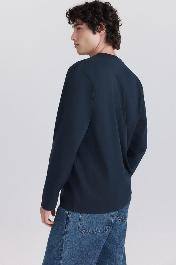 Springfield Soft long sleeve basic shirt blue