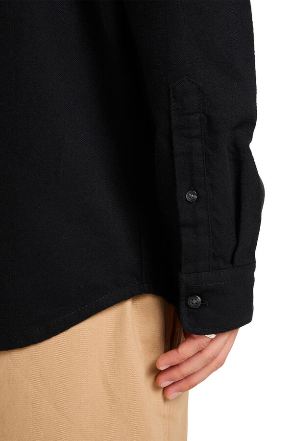 Quiksilver Motherfly Solid - for men long sleeve Shirt Crna