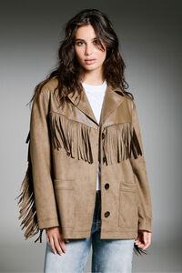 Only Blazer mit Veloursleder