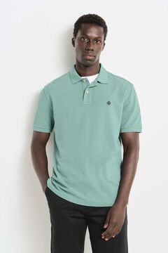 Springfield Basic- Piqué Poloshirt mit normaler Passform grün