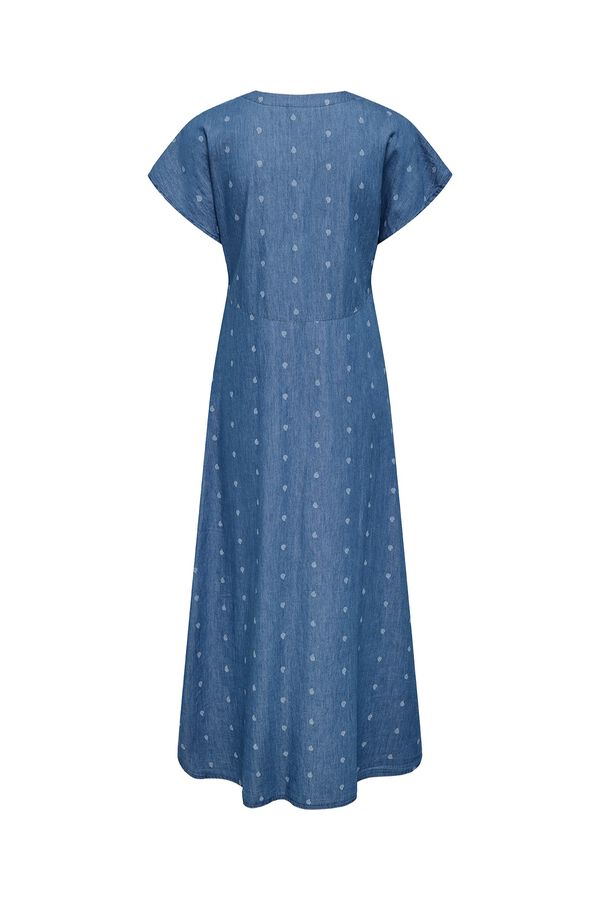 Only Vestido largo abotonado azul