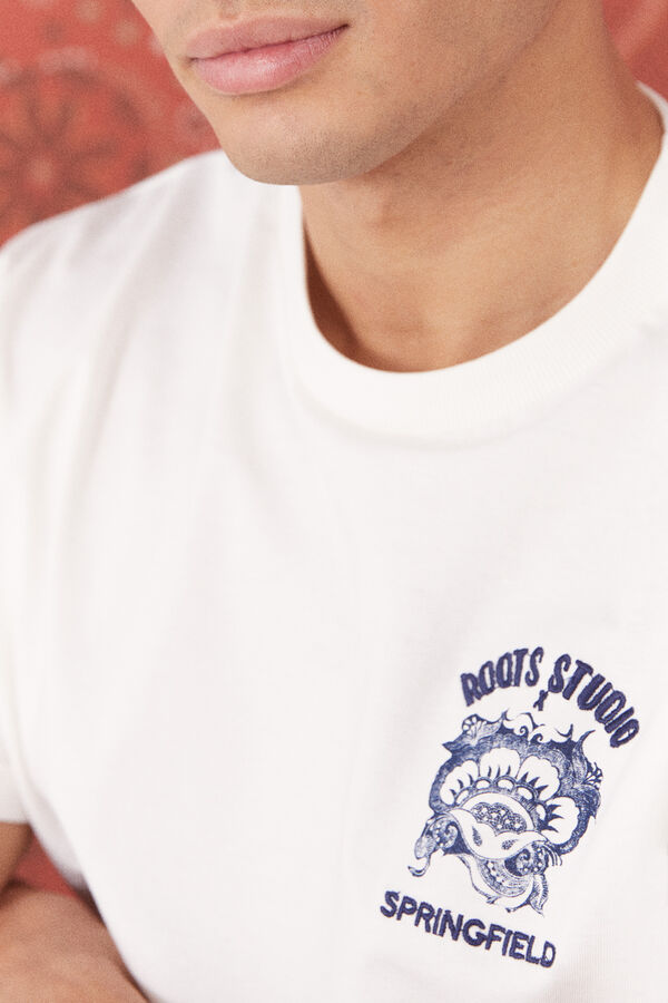 Springfield T-shirt Roots Studio fleur indienne écru