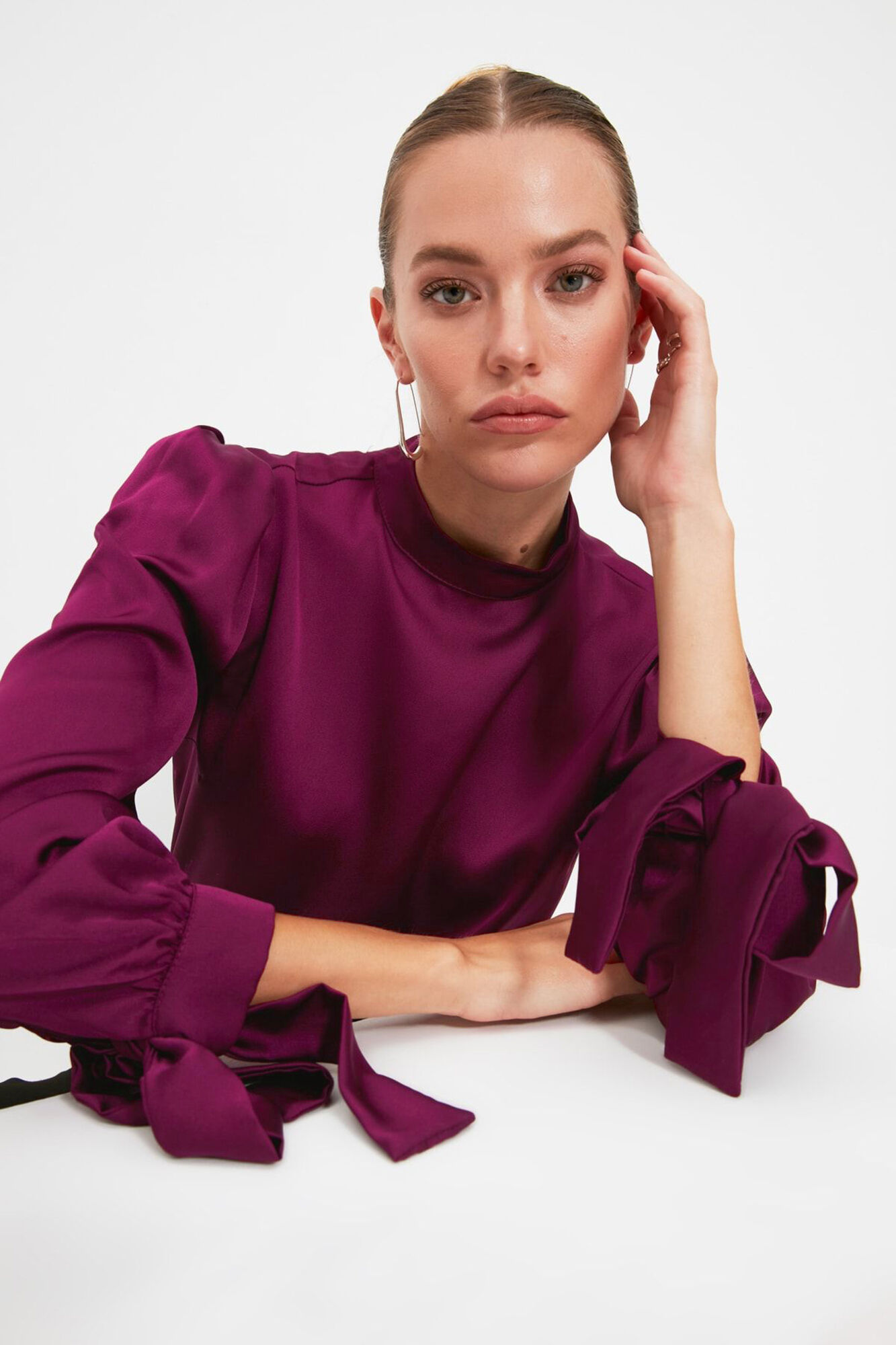 Trendyol Blusa de cetim com la&ccedil;o 