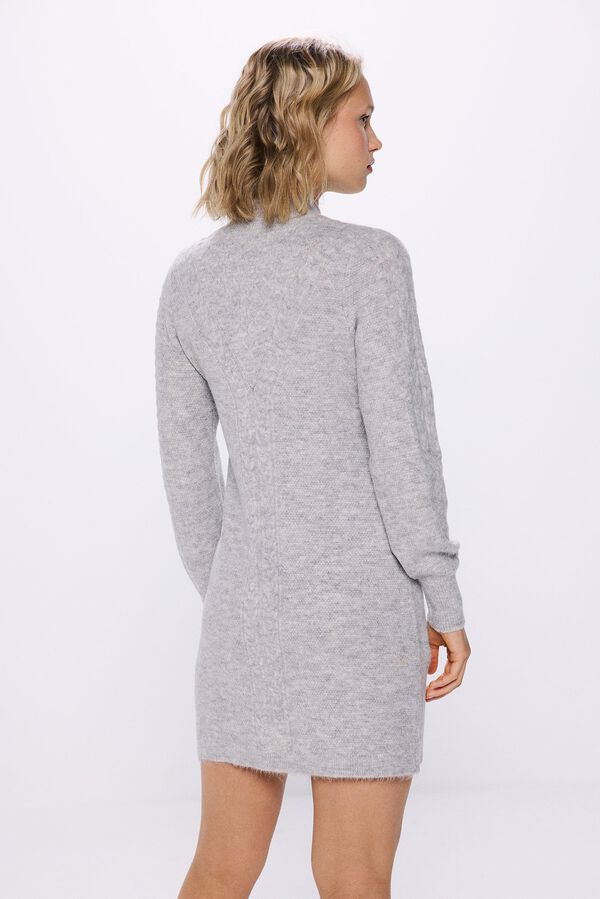 Springfield Vestido corto punto trenzas gris oscuro