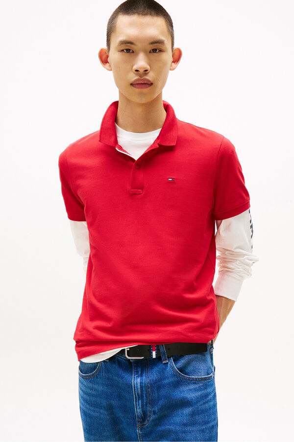 Tommy Jeans Men's short sleeve polo shirt red