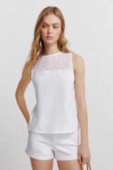 Springfield Embroidered vest top white