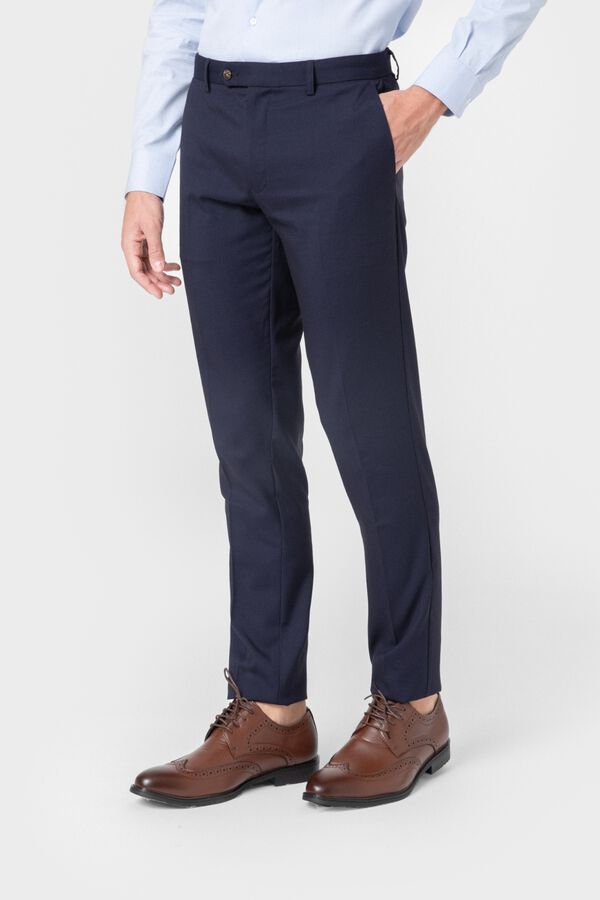 Celopman Birdseye suit trousers blue