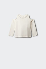 Springfield Kids Camiseta manga larga tachas hombro descubierto ni&ntilde;a marfil