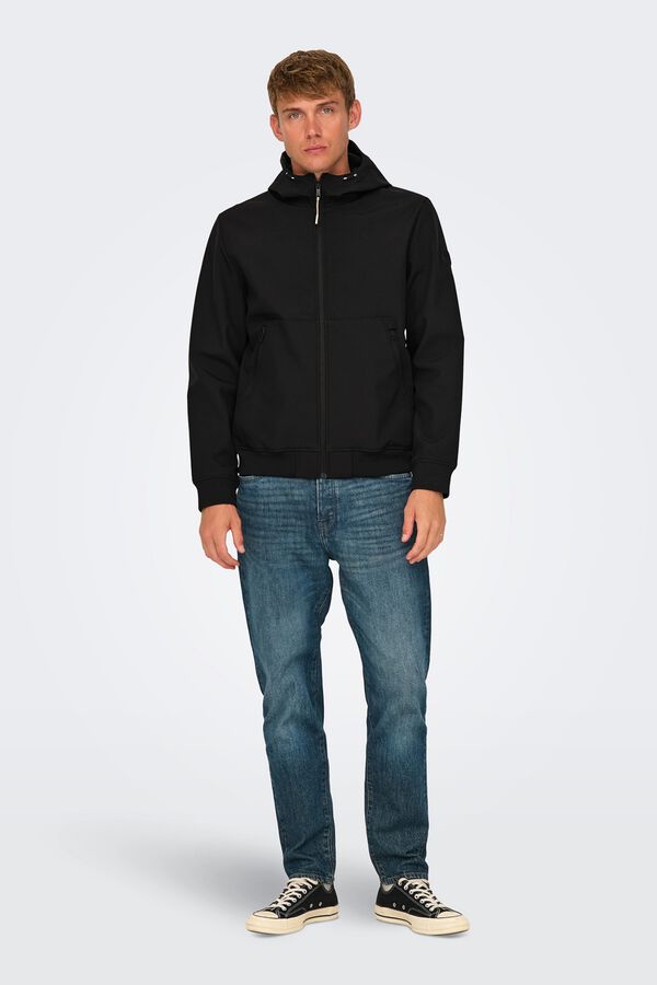 Only & Sons Casaco t&eacute;cnico estilo bomber para homem preto