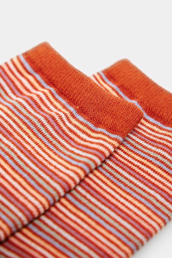 Springfield Multi-striped terracotta socks narandžasta