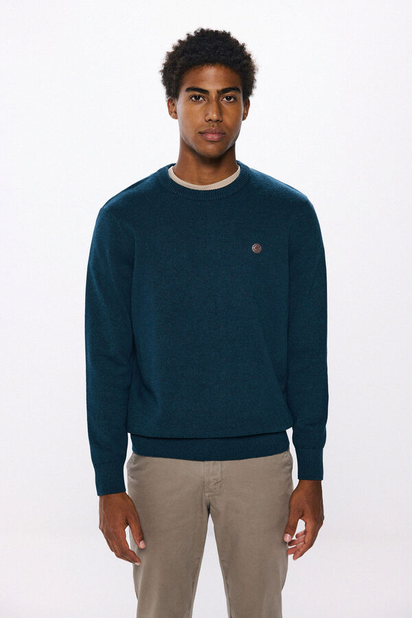 Springfield Plain colour jumper acqua