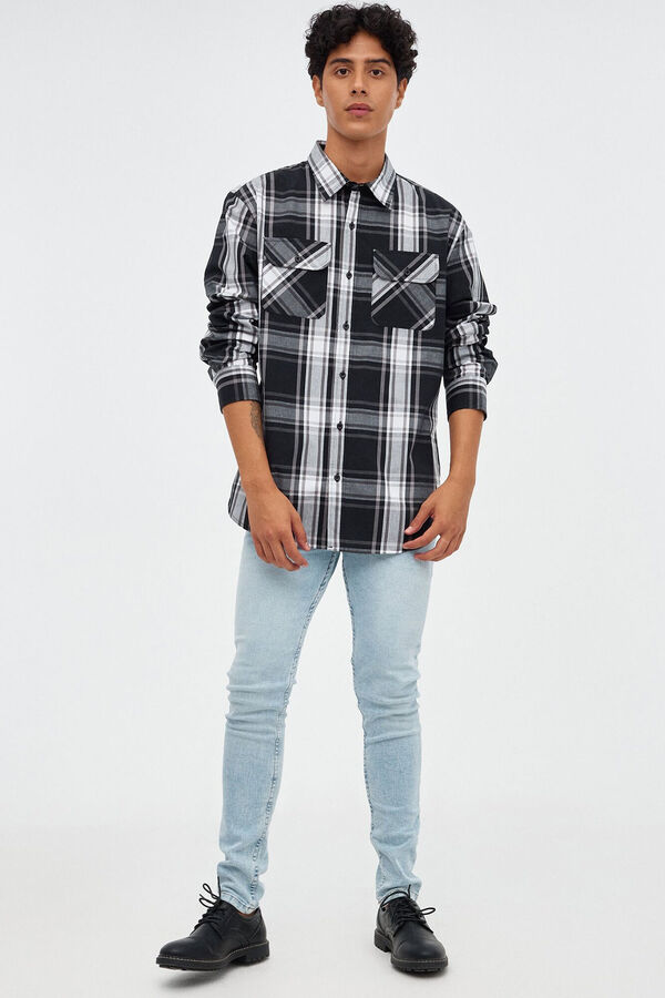 Inside Checkered Shirt black