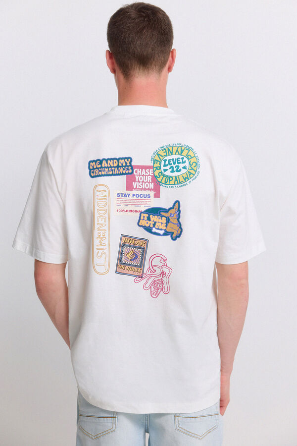 Springfield Sticker T-shirt beige