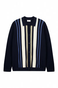 Springfield Casaco de malha com bot&otilde;es e risca vertical