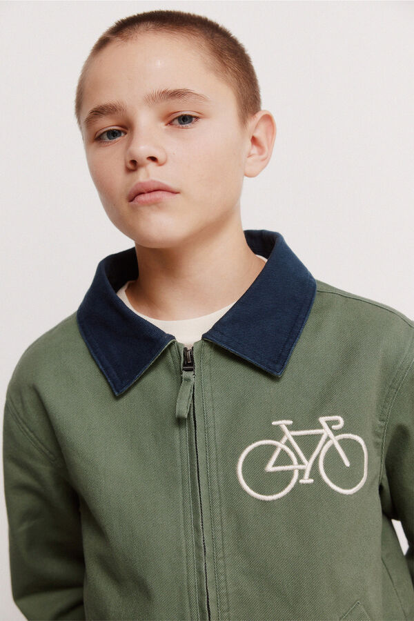 Springfield Kids Chaqueta bici con capucha para ni&ntilde;o. verde