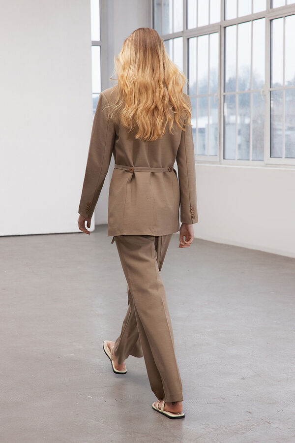 Trendyol Tie-waist oversized blazer grey