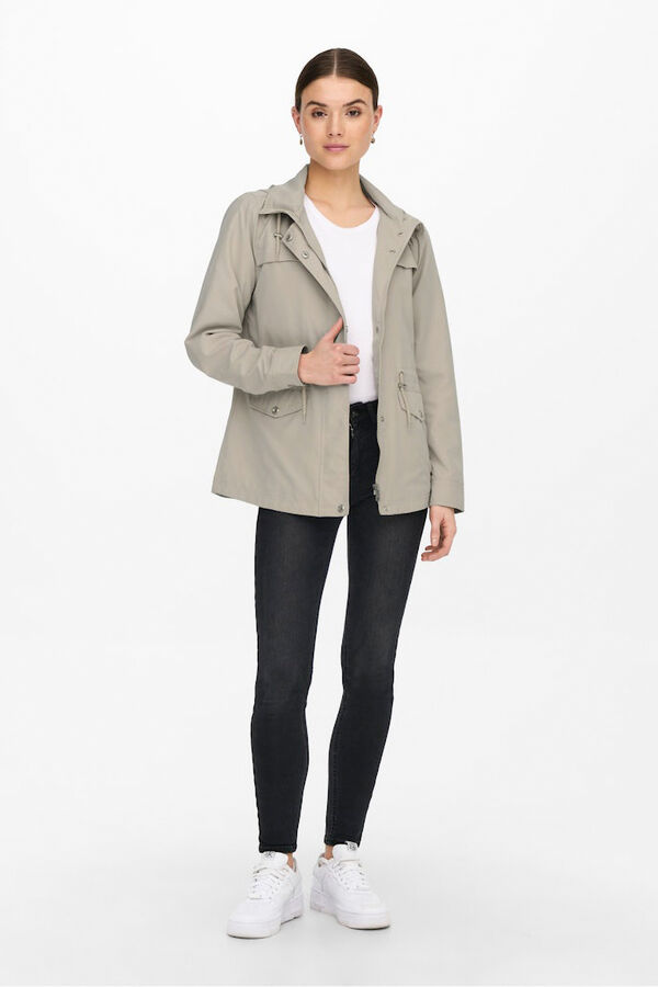 Only Short hooded parka grey