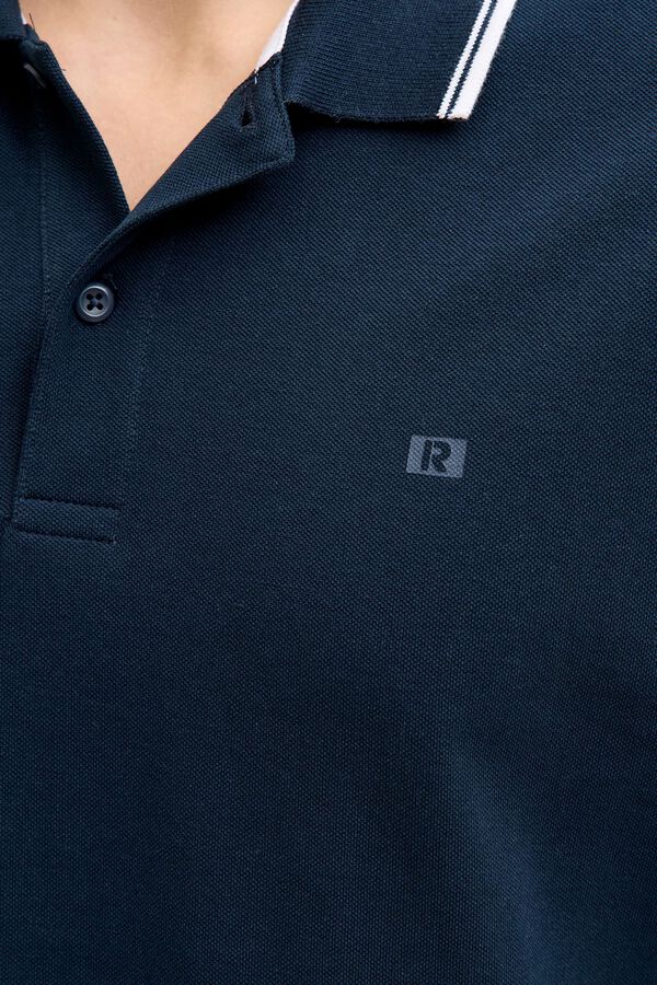 JJ REBEL Polo regular fit punto piqu&eacute; azul