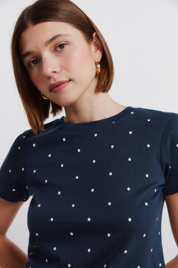 Springfield Printed short sleeve T-shirt blue