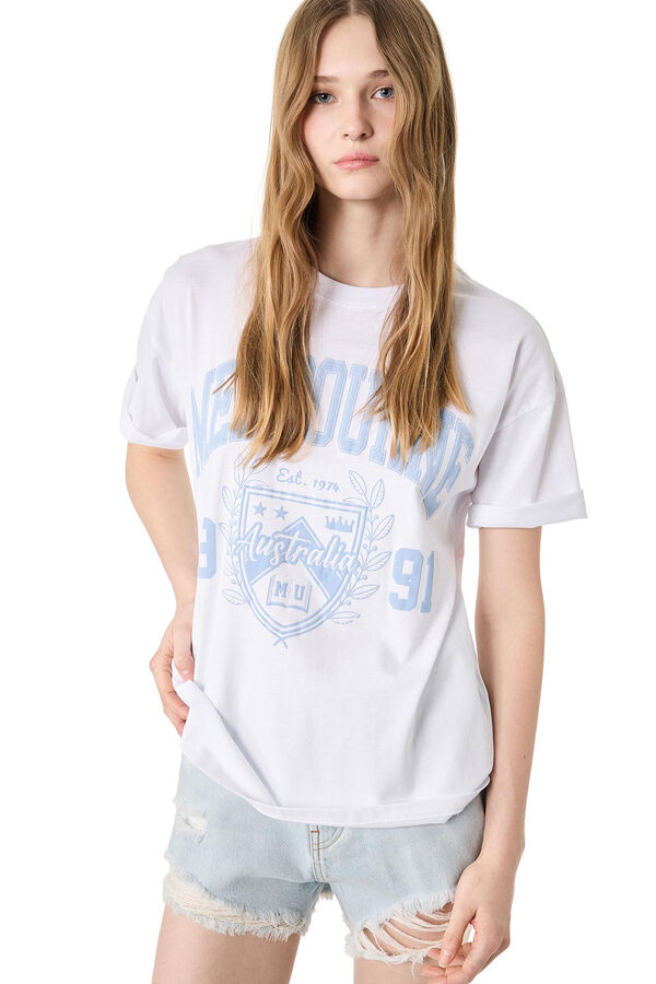 Koton Camiseta estampada manga corta blanco