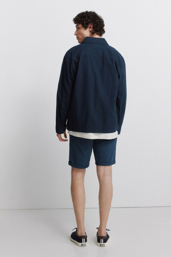 Springfield Washed 5-pocket slim fit Bermuda shorts blue