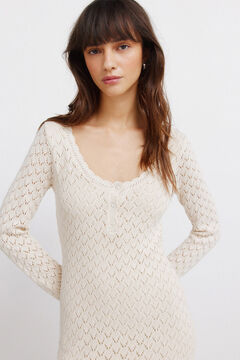 Springfield Vestido midi punto pointelle
