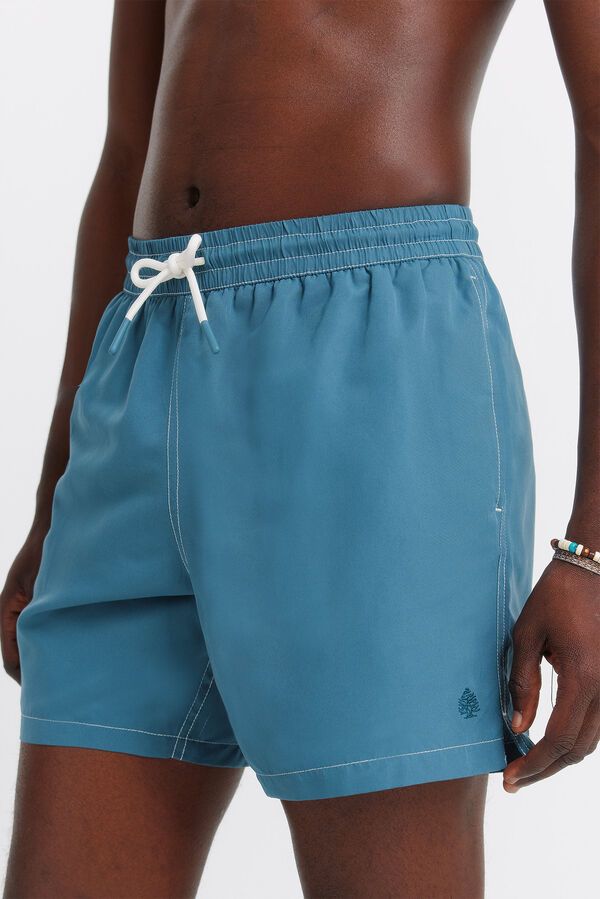 Springfield Maillot de bain uni &agrave; contrastes bleu