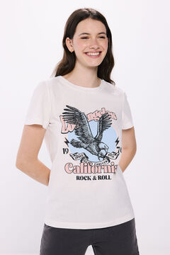 Springfield T-shirt graphique en coton brun