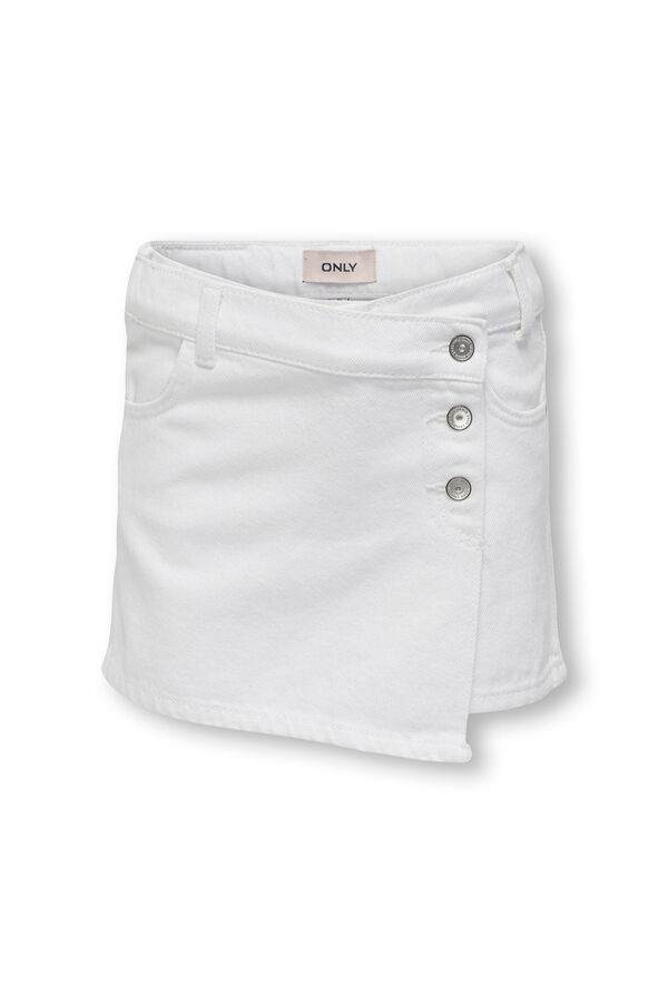 Only Girls Skort botones asim&eacute;trico blanco