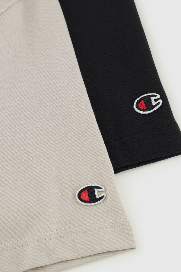 Champion Pacote de 2 camisetas masculinas de algod&atilde;o bege