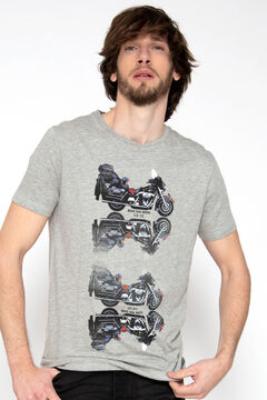Springfield T-shirt de manga curta com motas cinza