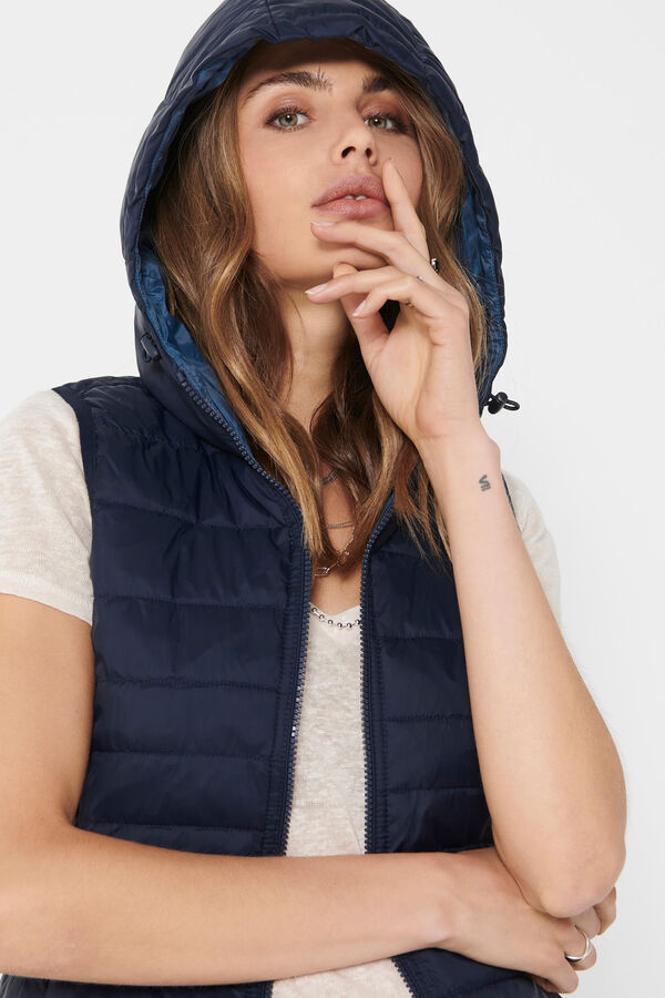 Springfield Quilted gilet with hood. bluish