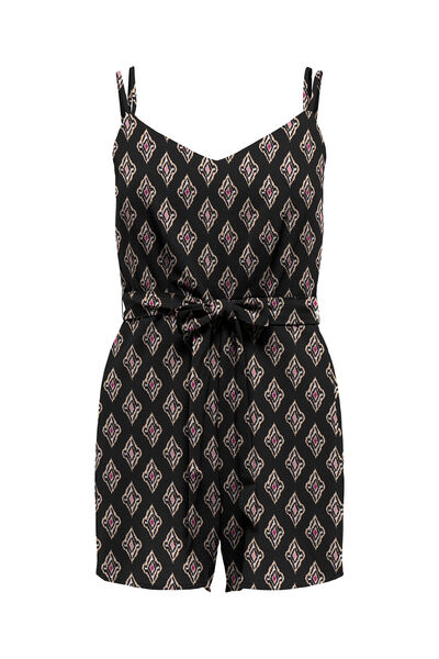 Springfield Short printed jumpsuit with straps black