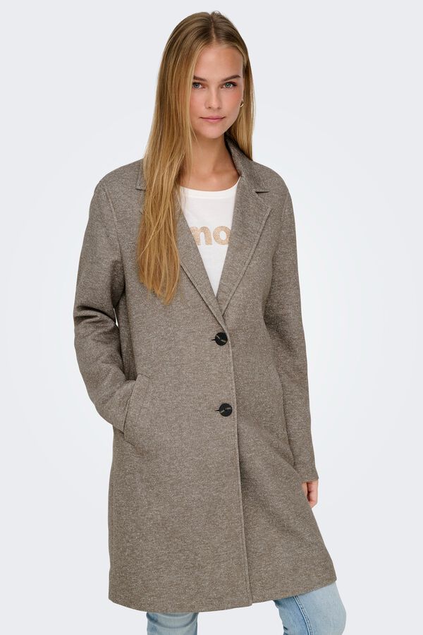 Only Long cloth coat grey