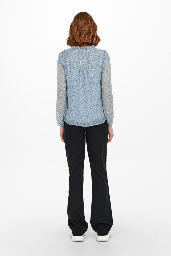 Springfield Long-sleeved mock turtleneck blouse bleuté