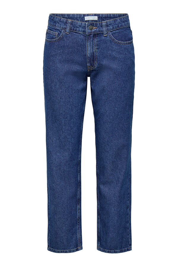 JDY Gerade Jeans mit mittelhohem Zuglasche Blau