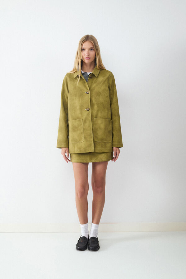 Balmohk Chaqueta efecto ante verde