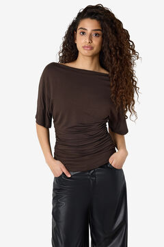 Noisy May Top drapeado off shoulder
