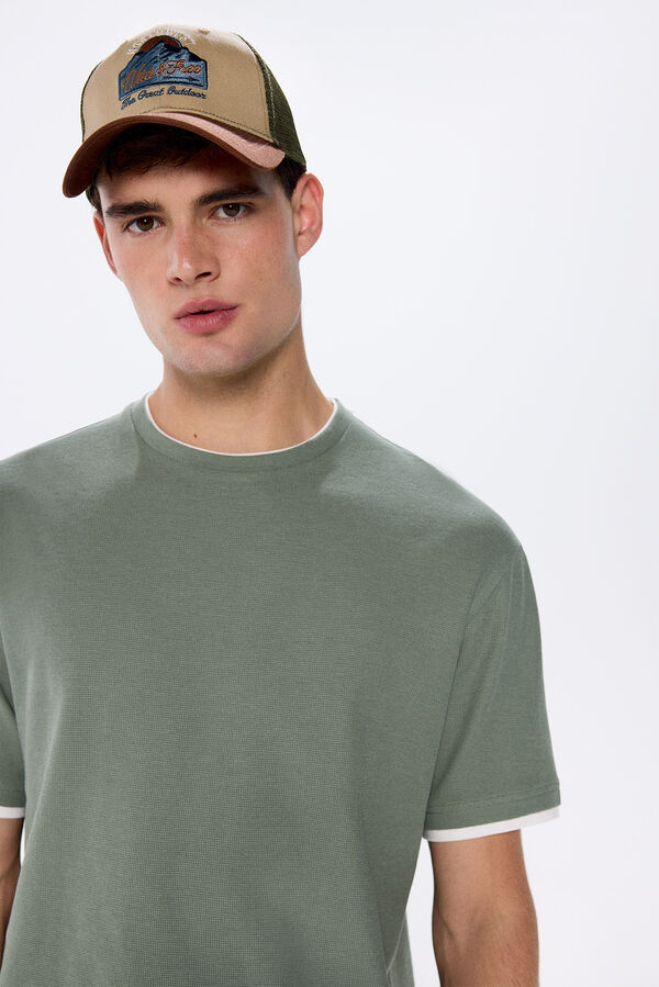 Springfield Double neck t-shirt green