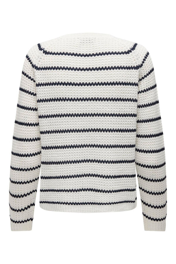 JDY long sleeve raglan round neck sweater white