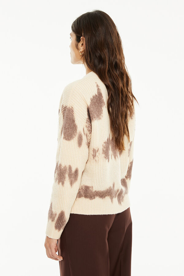 System Action C&aacute;rdigan punto estampado beige