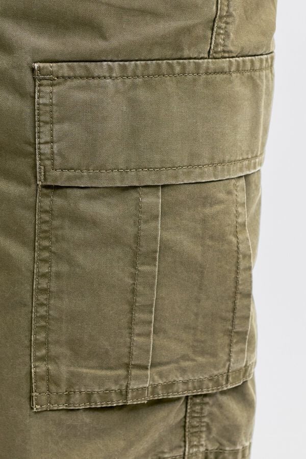 JJ REBEL Relaxed fit cargo Bermuda shorts green