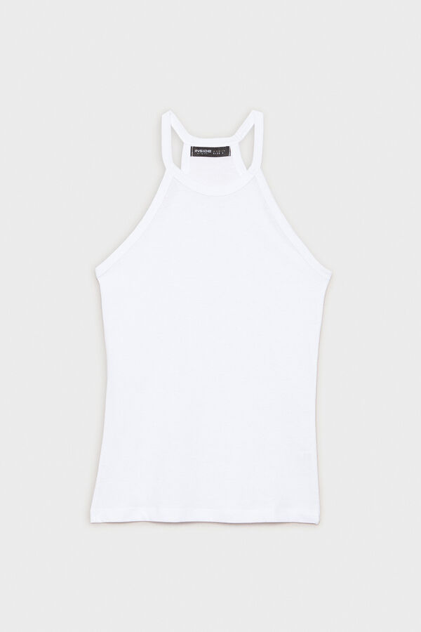 Springfield Basic-T-Shirt Neckholder-Ausschnitt blanco