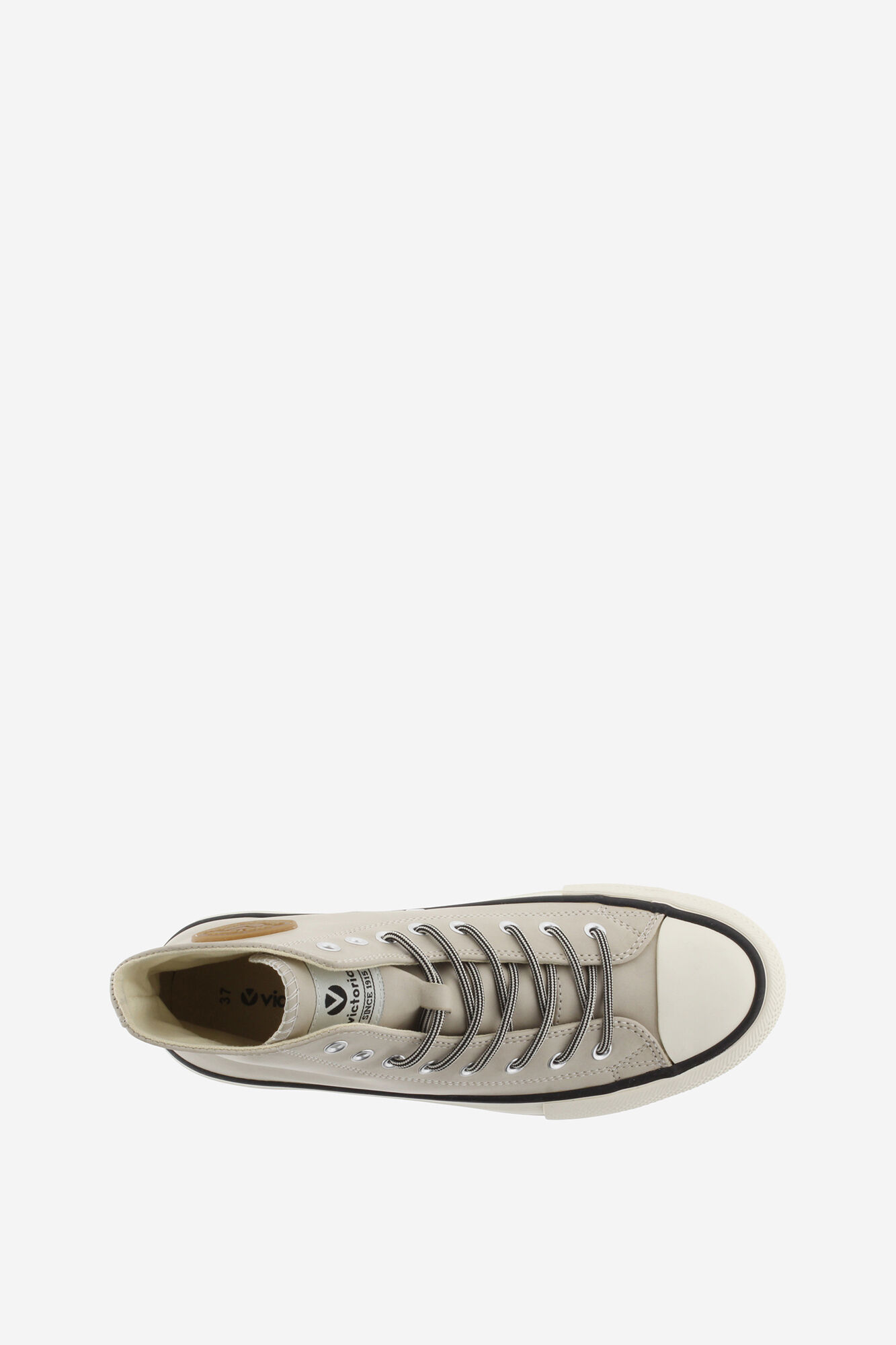 Victoria  T&ecirc;nis de cano alto com efeito pele , logotipo retr&ocirc; e sola serrilhada