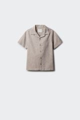 Springfield Kids Camisa manga curta para menino em efeito linho camel